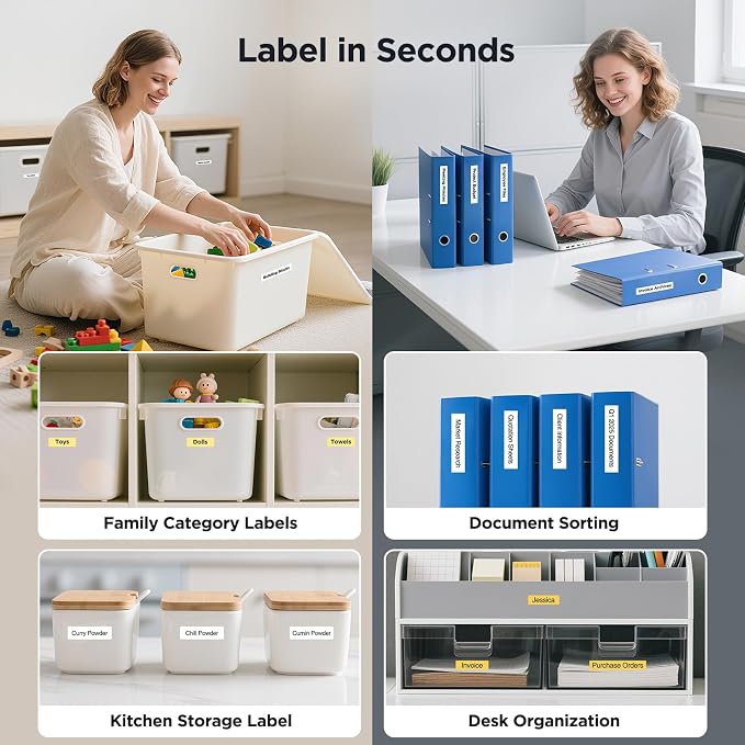 SUPVAN E10 & E11 Label Maker Tape, 0.59in × 19.7ft Genuine Continuous Laminated - Image 6