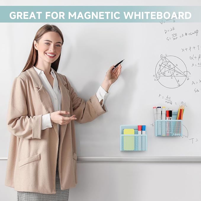 Marbrasse Magnetic Dry Erase Marker Holder, Mesh Pen Holder - Image 5