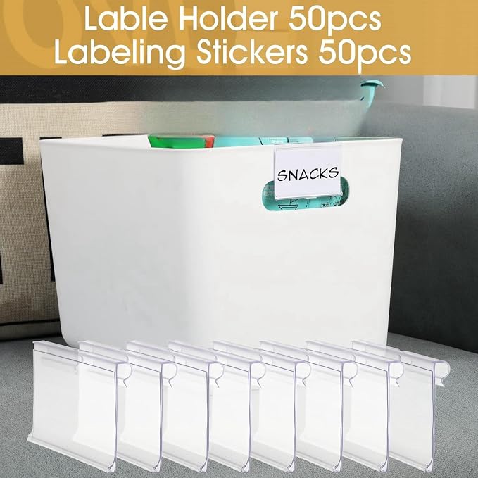 50pcs Labels for Storage Bins Plastic Label Clip, Basket Labels Clip On Wire - Image 4