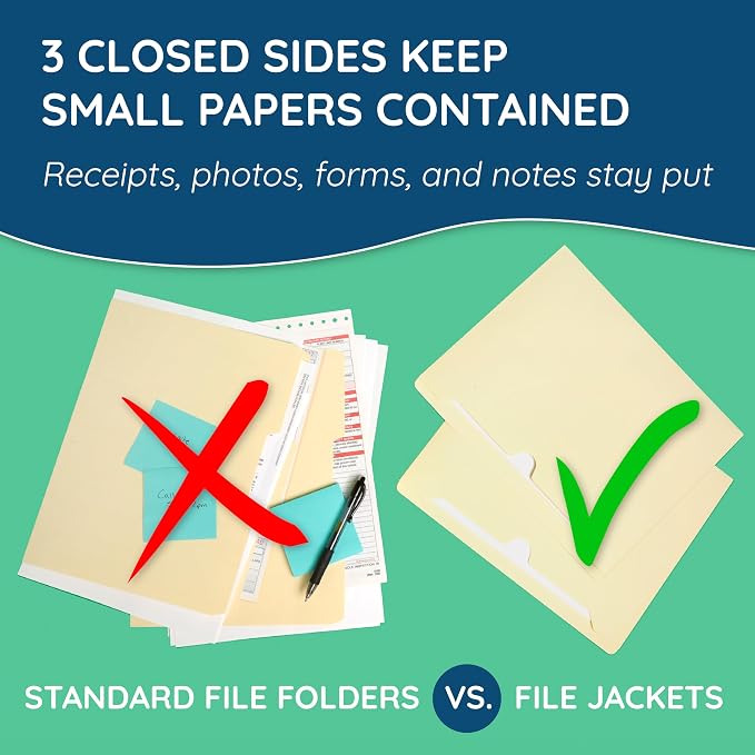 Blue Summit Supplies 2 Inch Manila File Jacket, 50 Folders, Reinforced Straight - Image 5