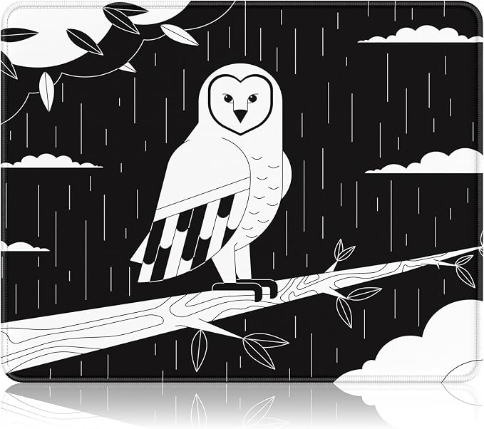 Auhoahsil Mouse Pad, 12 x 10 in Owl Theme Computer Mouse Pad by Auhoahsil