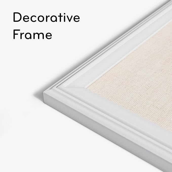 U Brands Farmhouse Linen Bulletin Board, Wall Mounted Pin Board - Image 4