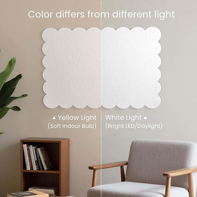 Lightomorrow Scalloped Bulletin Board, 36 x 24 Inches Felt Pin Board - Image 2