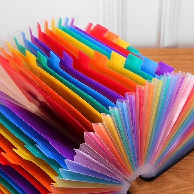 36 Pockets Accordion Expanding File Folder, A4 Letter Size, Side Pen Holder - Image 4