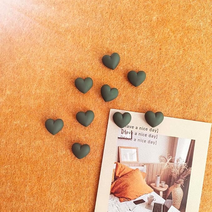 28pcs Decorative Heart Push Pins Dark Green Thumb Tacks - Image 3