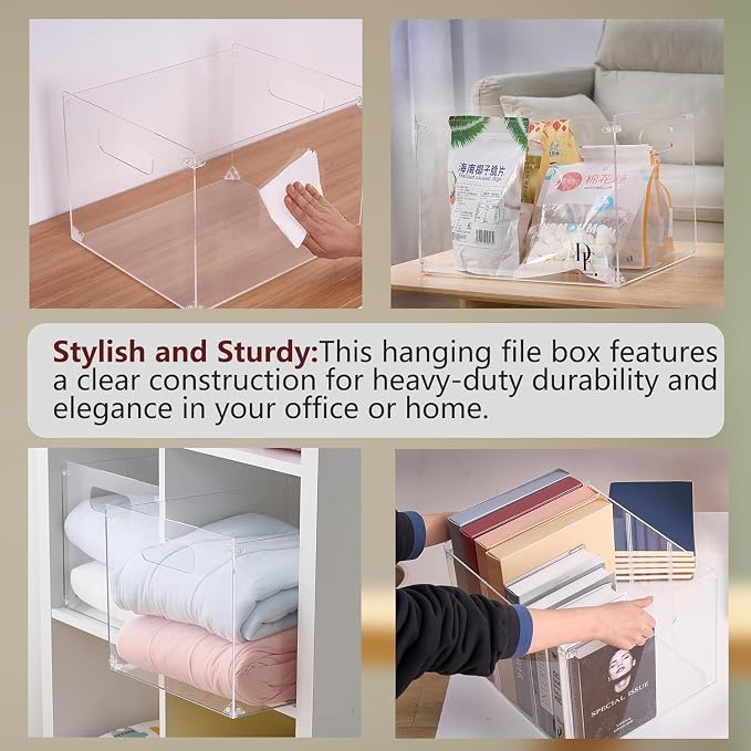 Clear Acrylic File Organizer, - Image 8