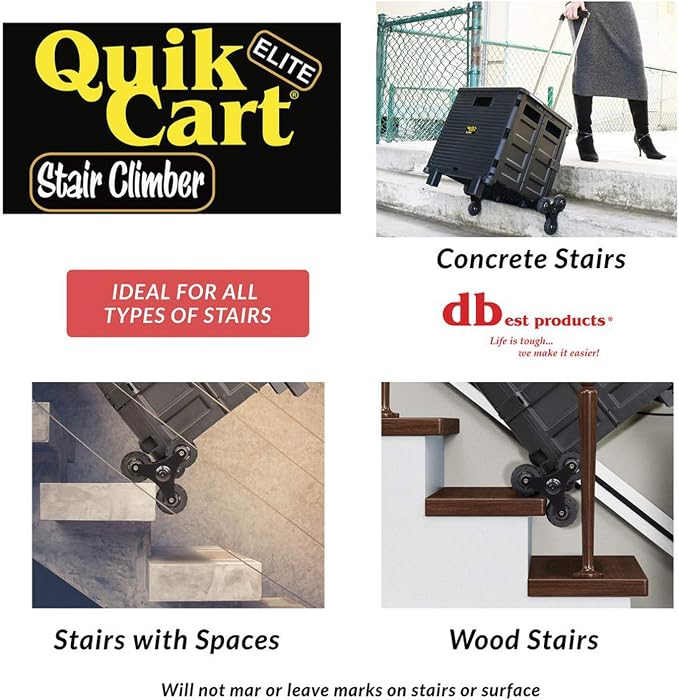 dbest products Quik Cart Elite Stair Climber Wheeled Rolling Crate Teacher - Image 7