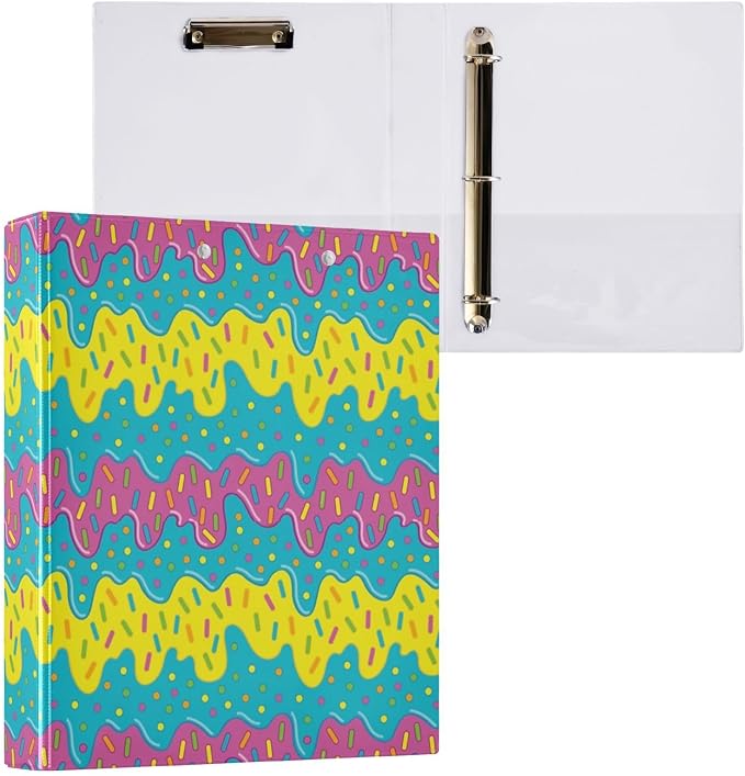Cupcakes 3-Ring Binder, 1.5 Inch D-Ring Organizer Folder Clipboard Binder - Image 3