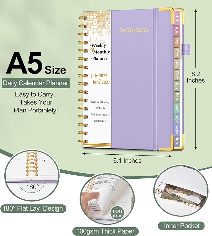 Academic Planner 2026-2027, Hardcover Weekly and Monthly Calendar Planner from - Image 5