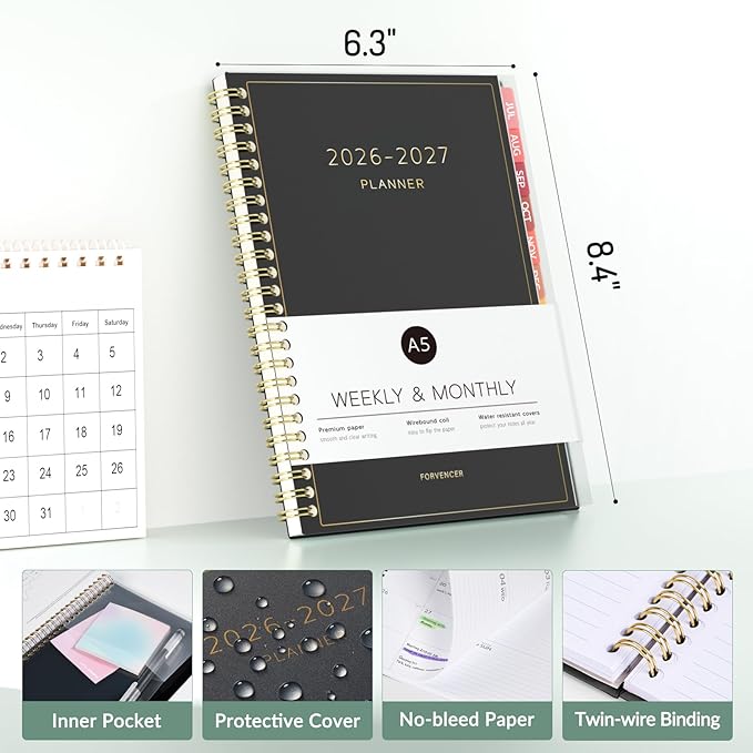 Forvencer Academic Planner 2026-2027, Weekly Monthly Calendar Planner, July - Image 2