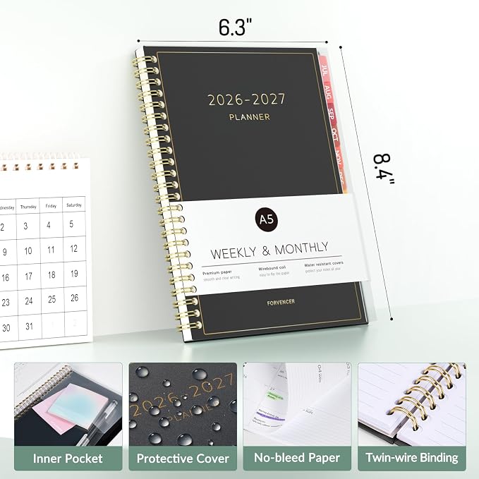 Forvencer Academic Planner 2026-2027, Weekly & Monthly Calendar Planner - Image 2