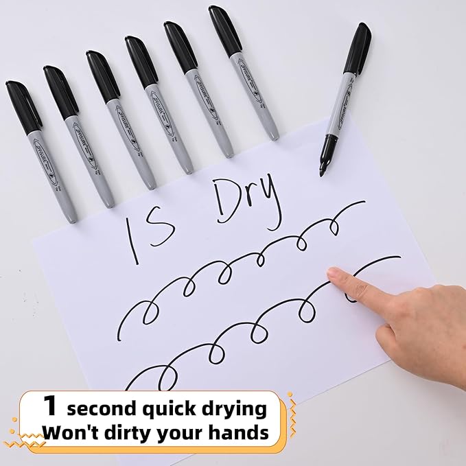 Permanent markers, 40 packs permanent markers bulk, quick drying in one second, smooth, not easy to erase, durable, can be marked on glass, tiles and cloth, office supplies,Gray shell-DeskLoop Office