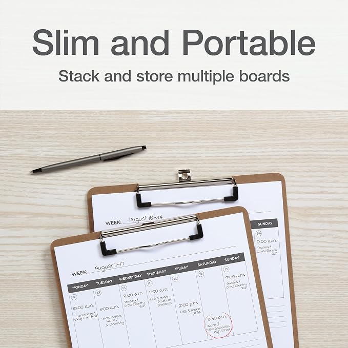Oxford Brown Clipboards, Metal Clip - Image 6