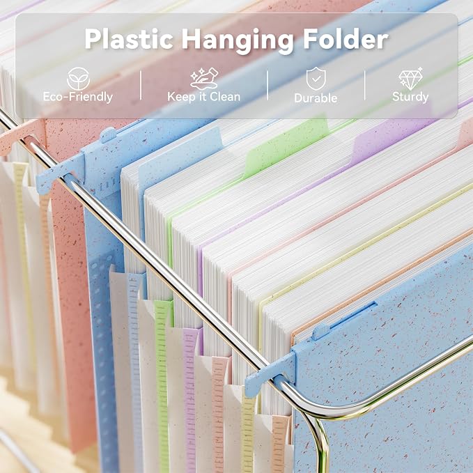 ANSOOK Hanging File Folders Letter Size, 7 Accordion Pockets, Expandable File - Image 2