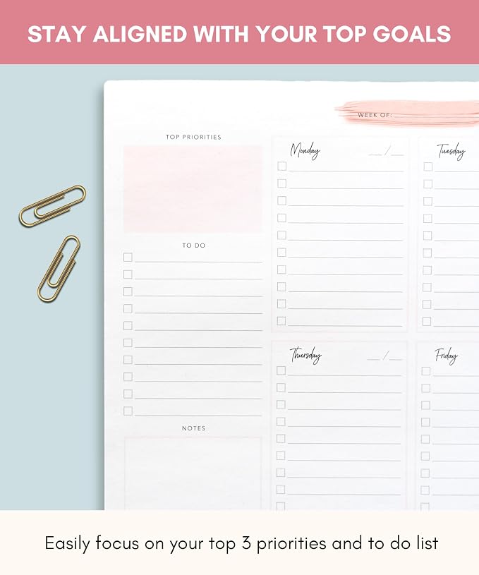 Lamare Weekly Planner Notepad – Premium Undated Weekly To Do List Notepad - Image 3
