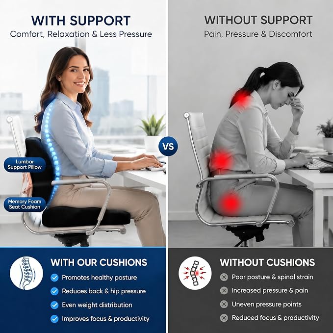 Ergonomic Seat Cushion & Lumbar Support Pillow - Image 5
