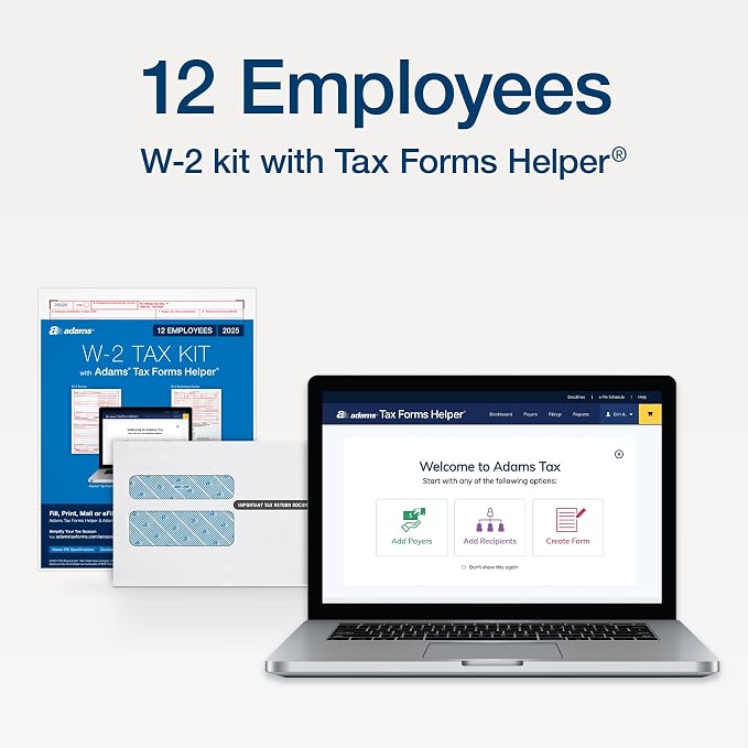 Adams W-2 Forms 2025, 6-Part Kit - Image 2