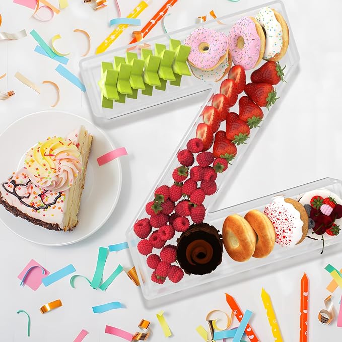 11" Acrylic Letter Charcuterie Box, Reusable Fillable Alphabet Number Shaped - Image 4