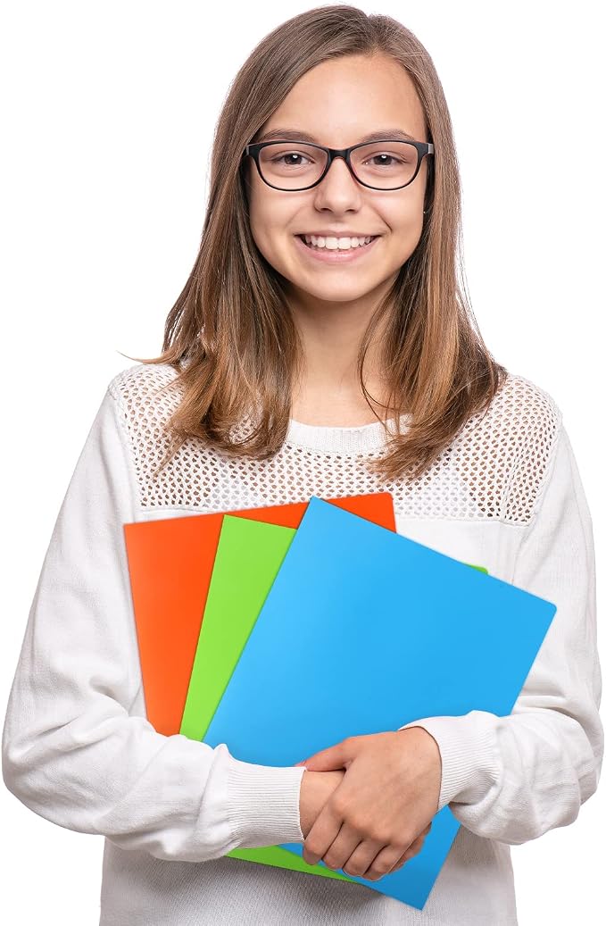 EOOUT 24pcs Folders with Pockets, Plastic Pocket Folders, 2 Pocket Folders with - Image 6