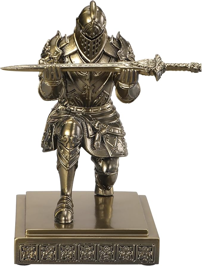 Medieval Knight Pen Holder Office Desk Decor Gifts for Men Father Husband Him Unique-DeskLoop Office