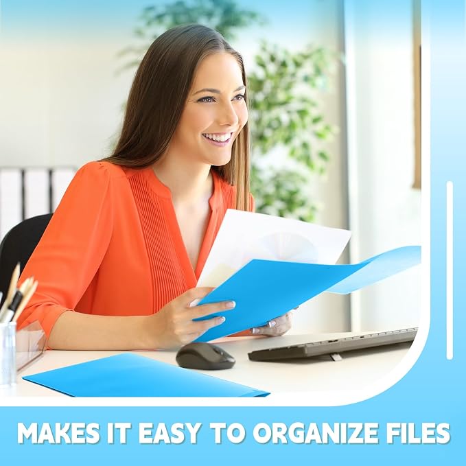 Henoyso 36 Pack Lake Blue Plastic Folders - Image 4