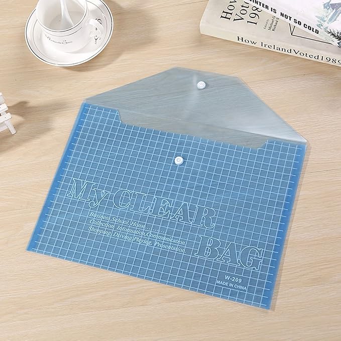BIGEBO 10 PCS Plastic Folders for File, Transparent My Clear Bag, Office - Image 5