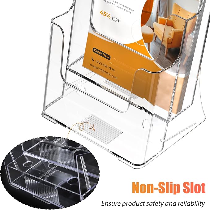 FUCDTEFC 2 Pack Acrylic Brochure Holder 8.5x11 & 4 x9 Inches, Flyer Holder - Image 5