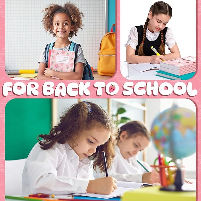 Harloon 6 Pack Composition Notebooks Wide Ruled Bulk Cute Pink Composition - Image 3