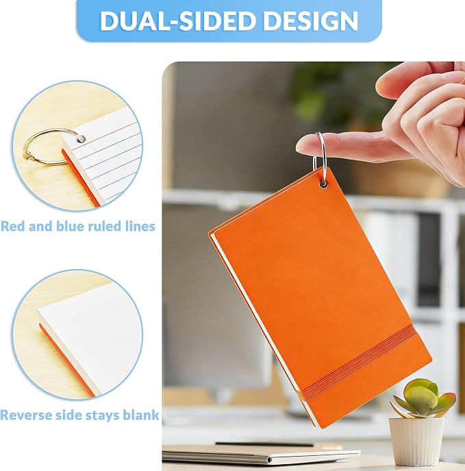 NEEWAY Ruled Index Cards with Ring 3x5 Inches, Flash Cards with Rings - Image 3