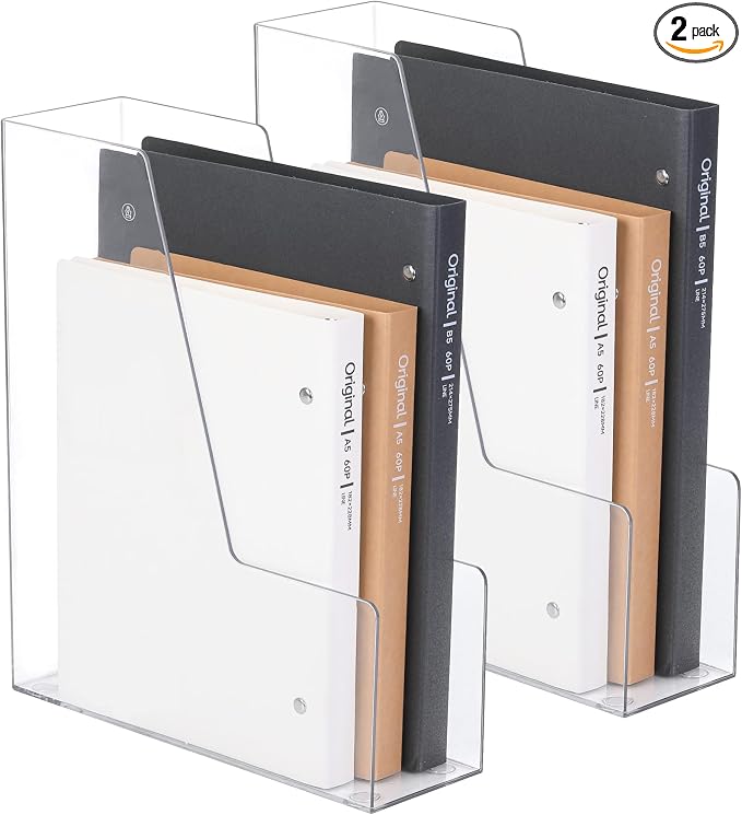 CiWiVOKi Vertical File Holder, PET Desk Organizer, 2 Pack by CiWiVOKi