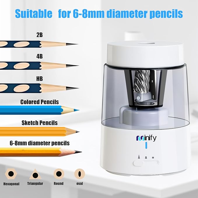 Pencil Sharpener Electric Pencil Sharpener Heavy Duty Blade Rechargeable - Image 6
