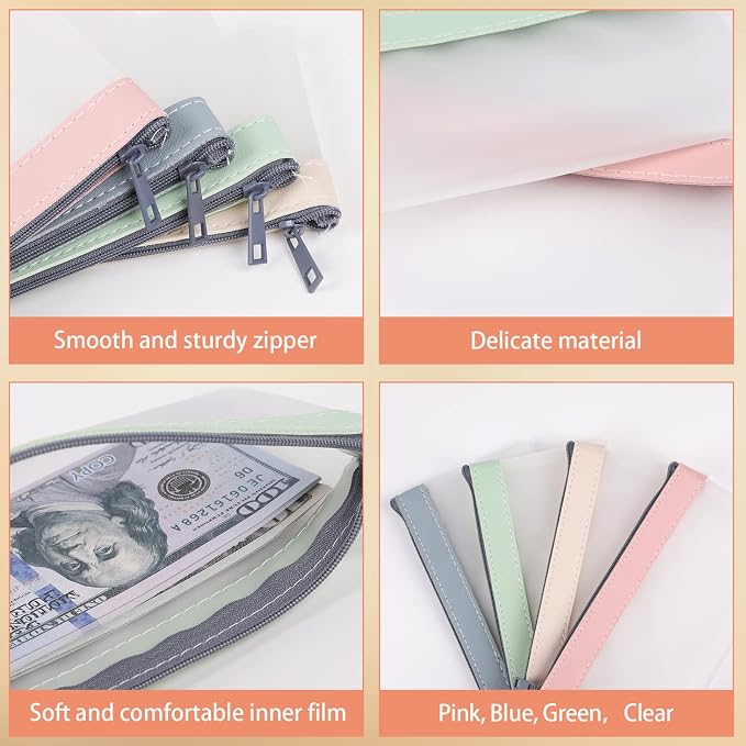 Clear Money Envelopes for Cash 7.6"x3.7" | Money Bags - Image 4