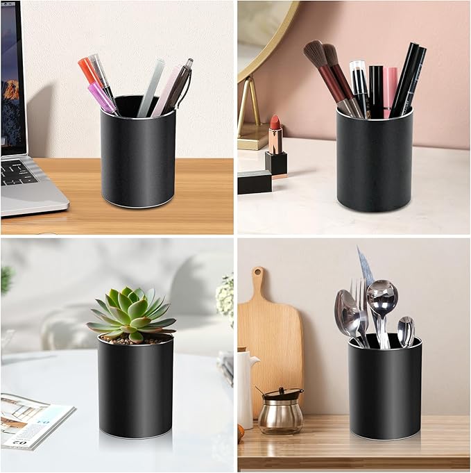 Christian Gifts,Metal Pen Holder Aluminum Pencil Holder for desk,Round Desktop Organizer and Black Pencil Cup for Office, School, Home and Stationary Supplies (Philippians 4:13)-DeskLoop Office