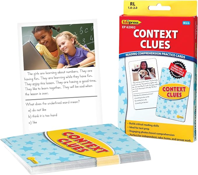 Edupress Reading Comprehension Practice Cards, Context Clues by TeacherCreatedResourcesOS