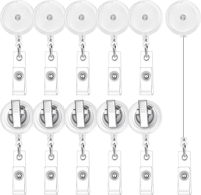 50 Pack Retractable Badge Reels by BESARME