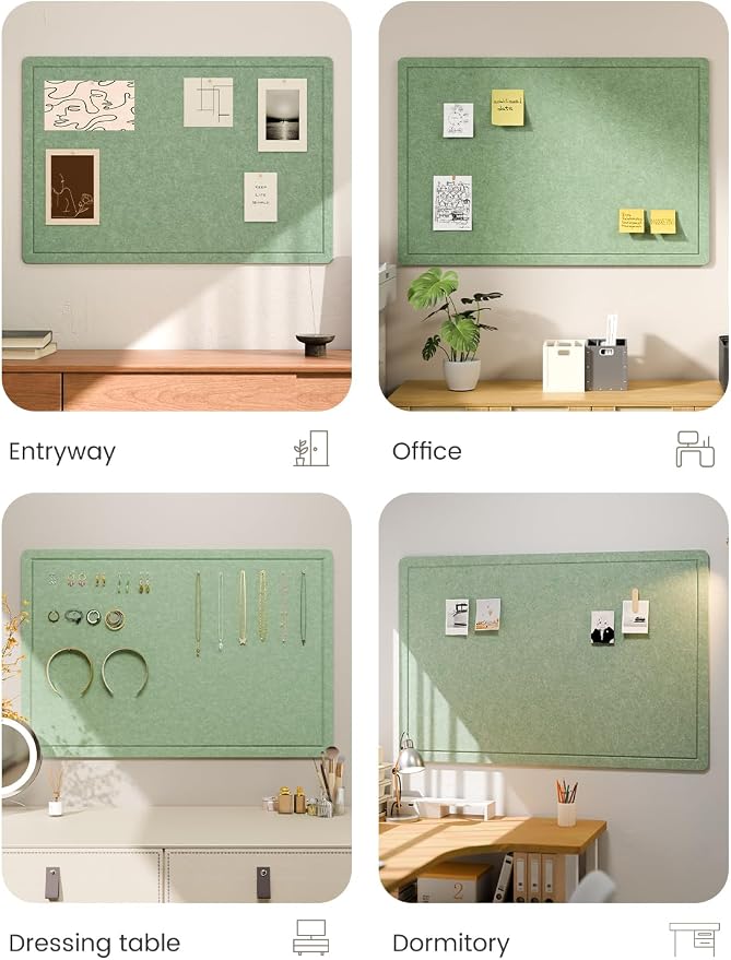Fluxynara Bulletin Board, 35.4" x 23.6" Cork Board Alternative - Image 7