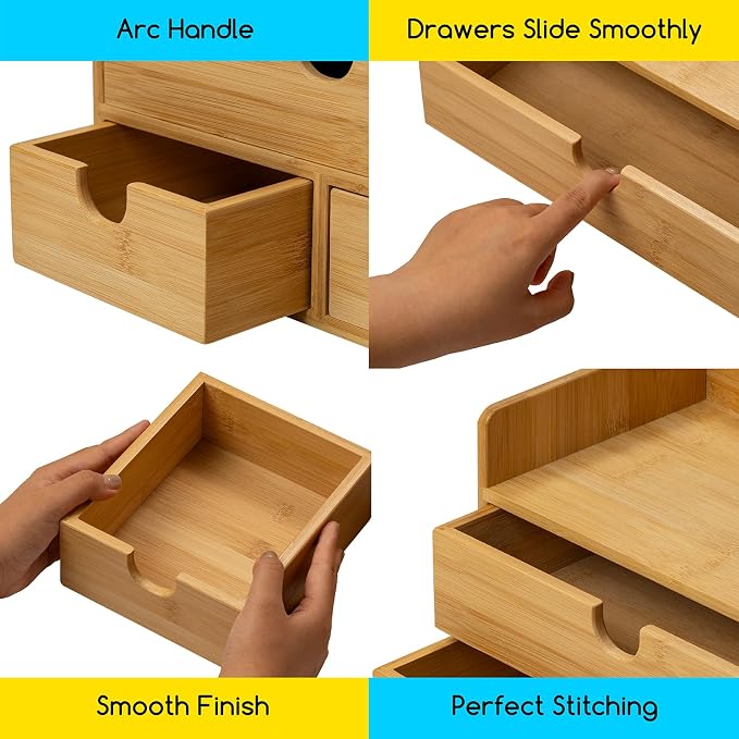 MEEDEN Bamboo Desk Organizer - Image 4