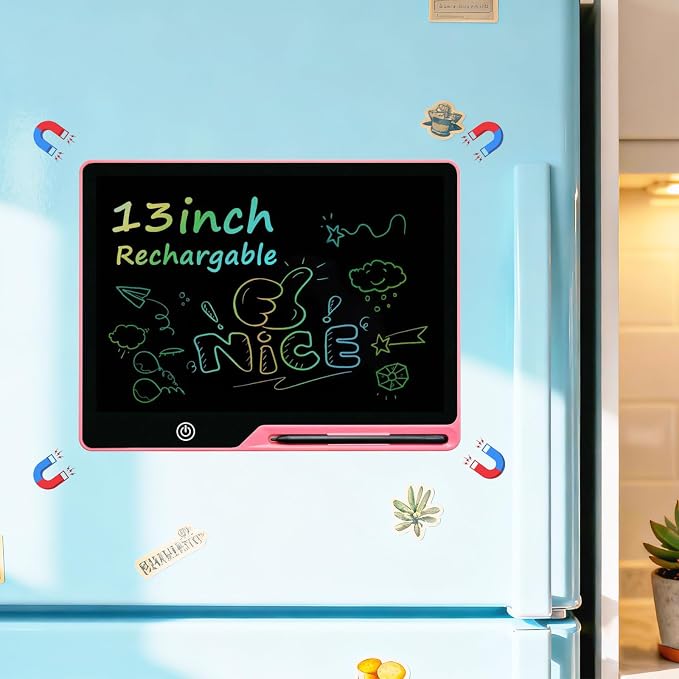 Magnetic LCD Writing Tablet for Fridge, 13 Inch Writing Tablet for Kids by QIAOBUQI