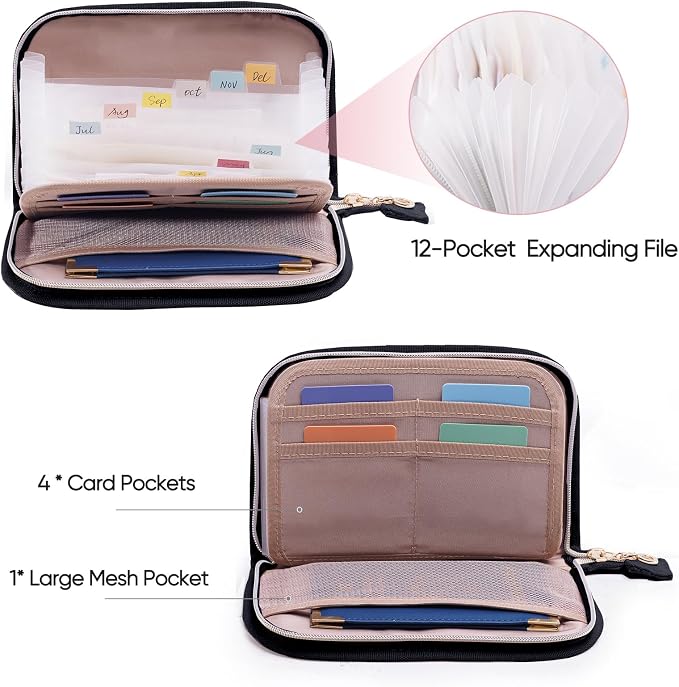 Receipt Organizer with 12 Pockets 8x5.5 Small Receipt Holder Organizer - Image 2