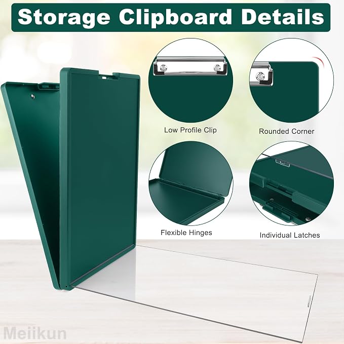 Meiikun Clipboard with Storage, Plastic Clip Boards 8.5x11 Folder with Clear - Image 5