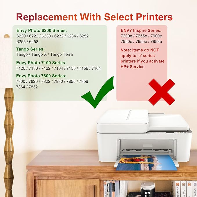 64XL Black and Color Ink Cartridge for HP Ink 64 64XL Ink Cartridge Combo Pack for Envy Photo 7855 7858 7800 7155 7120 Inspire 7255e 7900e 7950e 7955e 7958e Tango Series Printer (1 Black, 1 Color)-DeskLoop Office