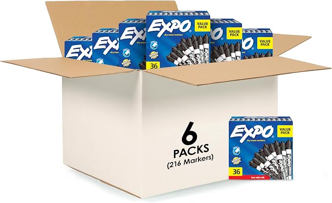 EXPO Dry Erase Markers, Chisel Tip, Non-Porous Surfaces & Home Offices by Unknown