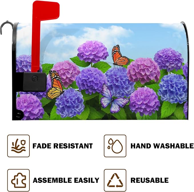 Spring Hydrangea Mailbox Cover Magnetic Standard Size Spring Summer Floral - Image 3