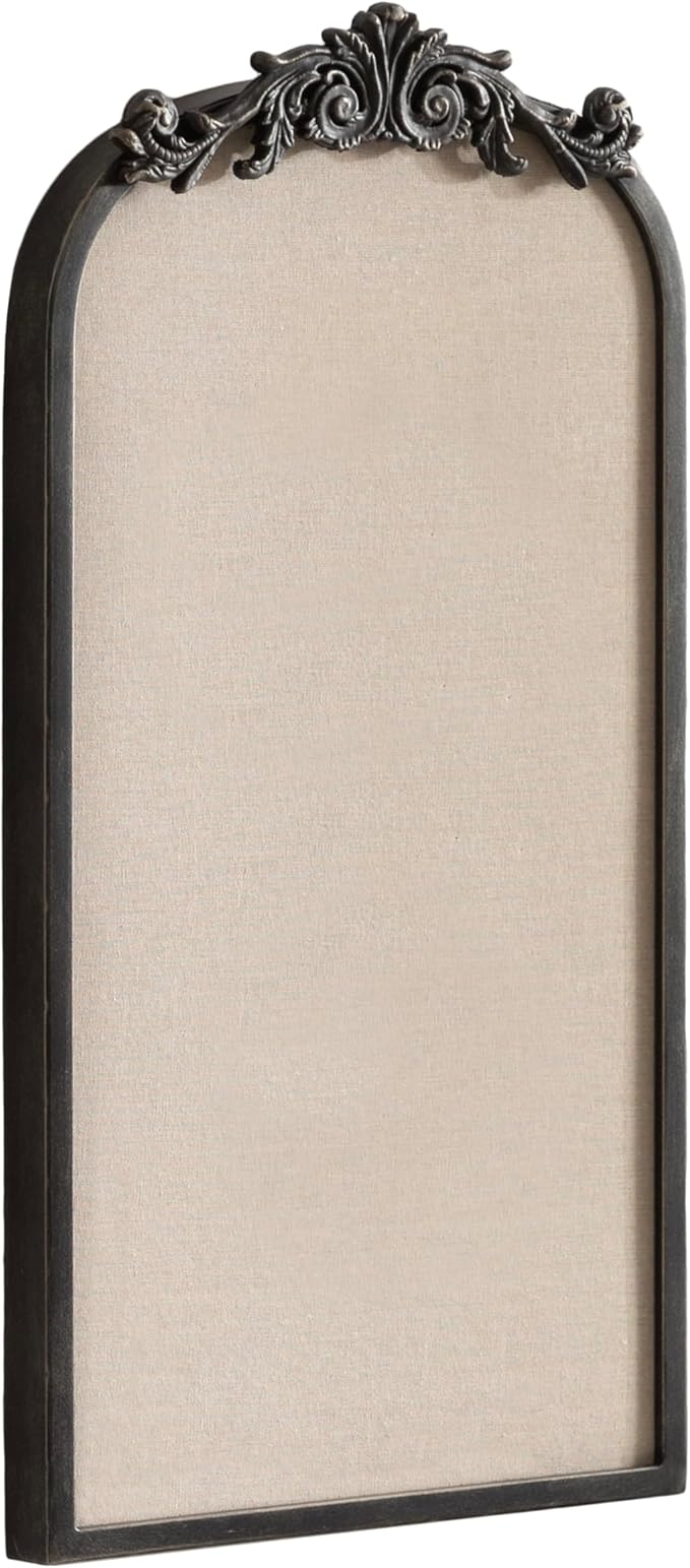Kate and Laurel Arendahl Arch Pinboard; 13 x 25; Black; Framed Arched Ornate by KateandLaurel