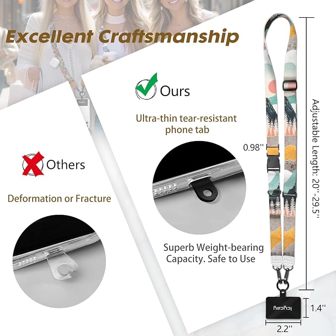 Icycay Phone Lanyard Crossbody, Mountain Cell Phone Strap - Image 5