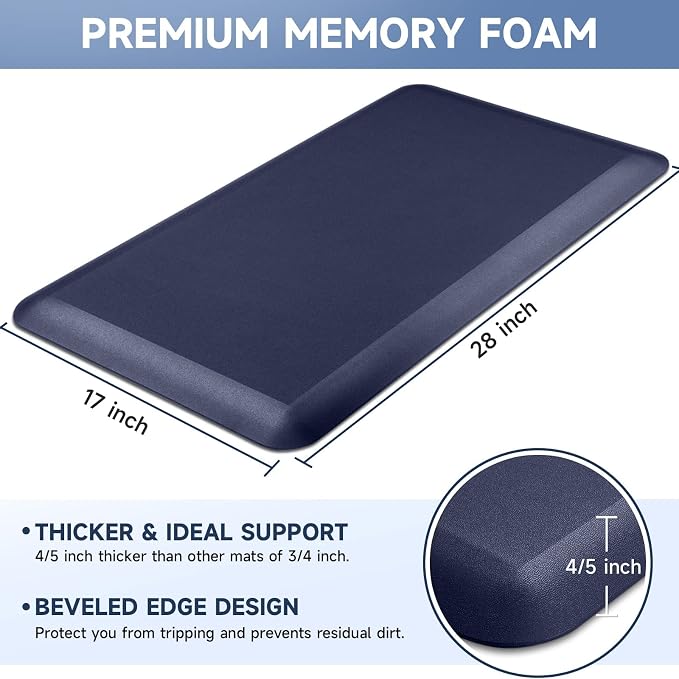 StepRite 4/5 Inch Thick Kitchen Mat Anti Fatigue Mat Kitchen Rugs Kitchen Decor - Image 2