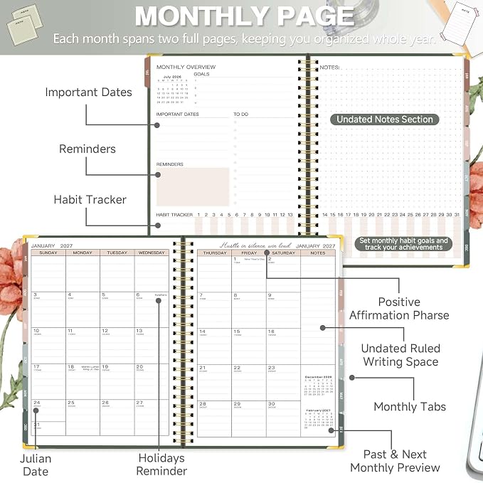 Large 2026-2027 Academic Planner, Weekly & Monthly Appointment Book from Jul. - Image 4