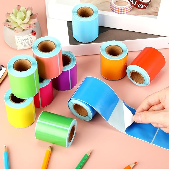 Outus 1000 Pcs Colored Sticker Labels Rolls Rectangular Coding Labels 2 X 3 - Image 5