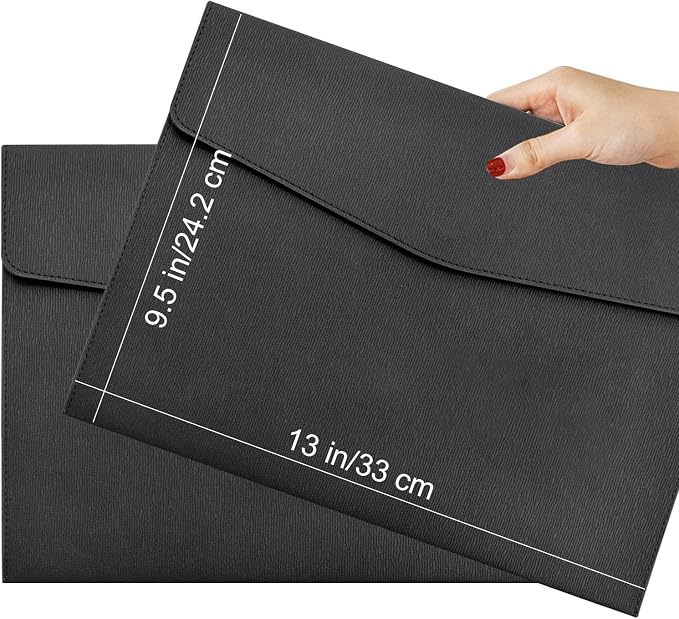VANRA 1 Piece PU Leather Envelope File Folders A4 Paper Document Filing - Image 2