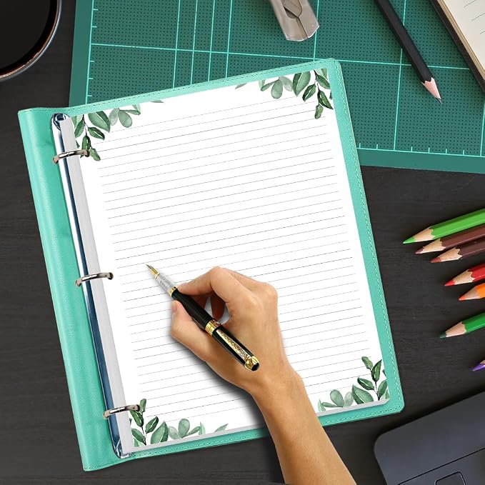 A4 Lined Refill Paper, 3-Hole Punched Ruled Filler Paper, 100Sheets / 200Pages - Image 3
